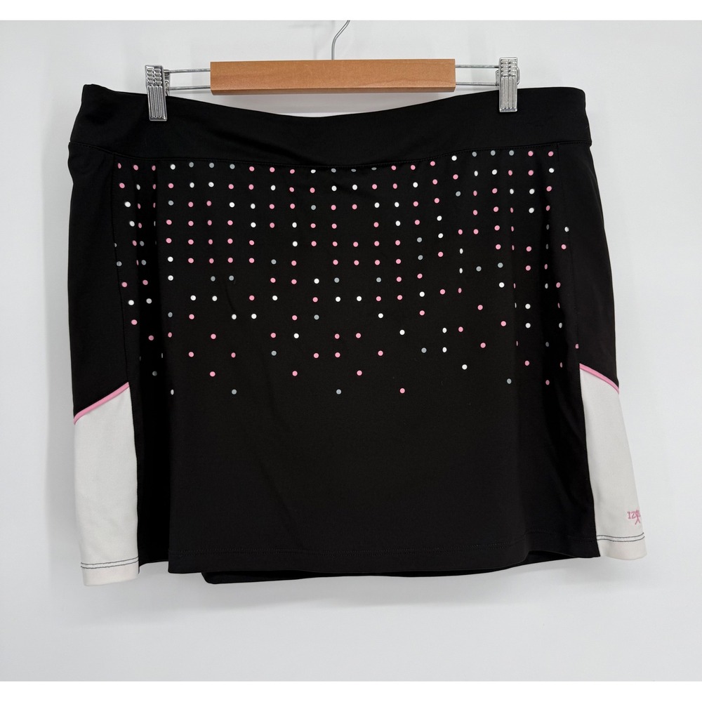 Izod PerformX Movement Womens Black Polka Dot Athletic Golf Tennis Skort Sz XL